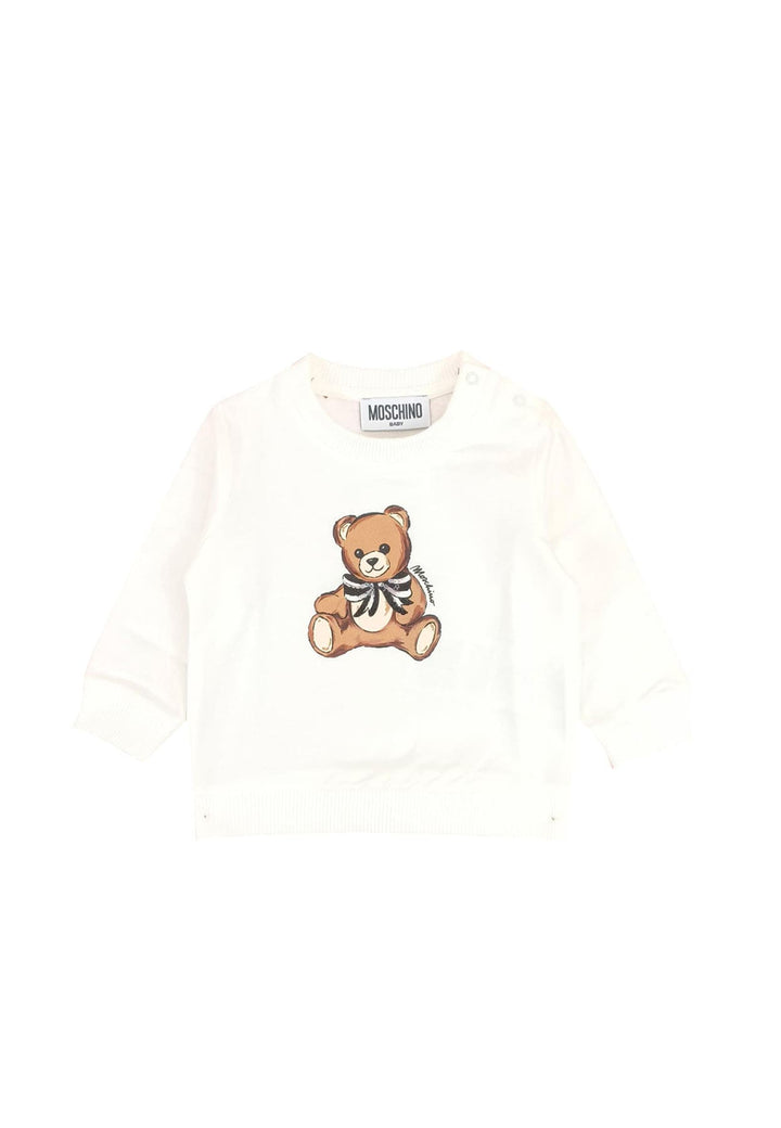 Felpa neonata Moschino Kids bianca in cotone