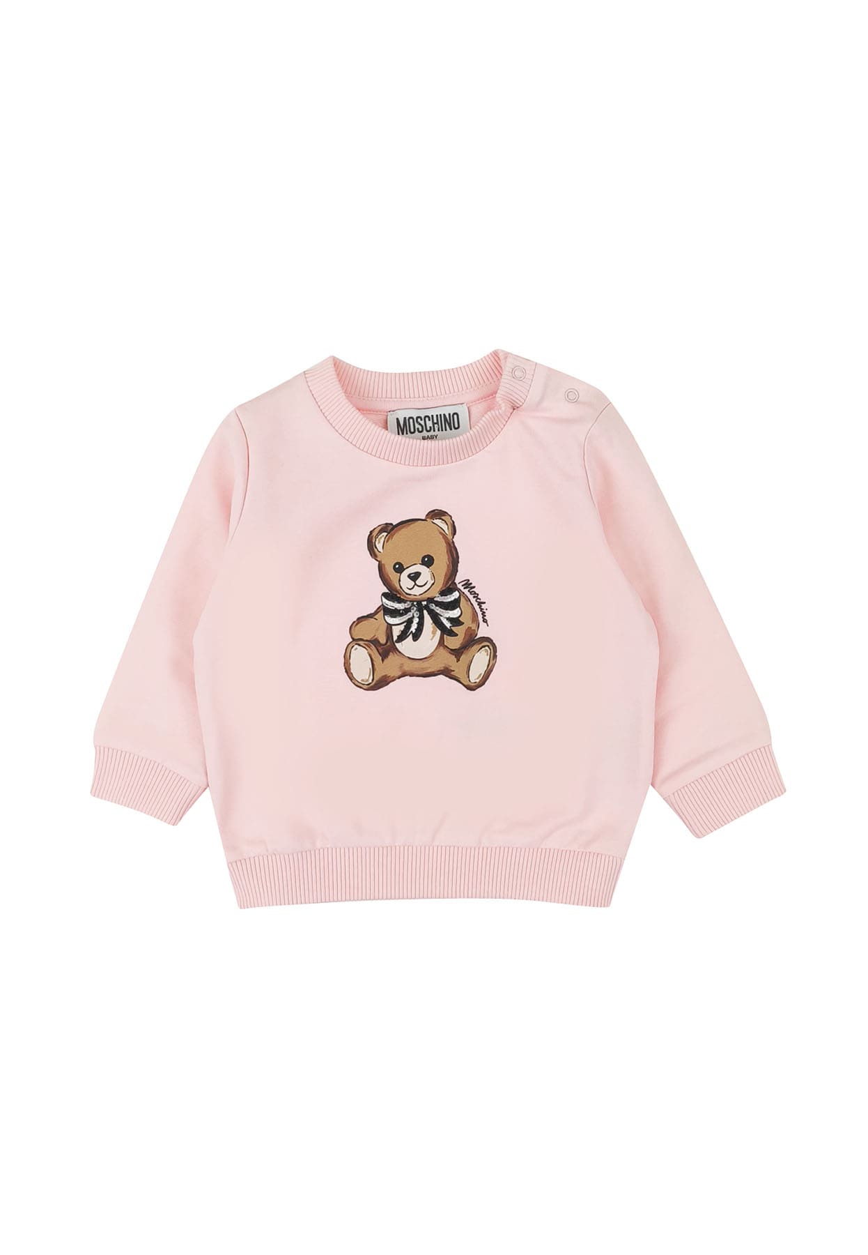 Moschino Kids felpa rosa neonata in cotone