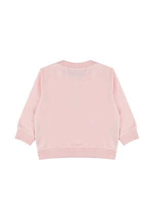 Moschino Kids felpa rosa neonata in cotone