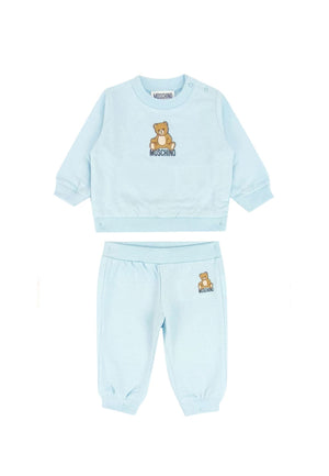 Tuta bambino Moschino Kids celeste in cotone