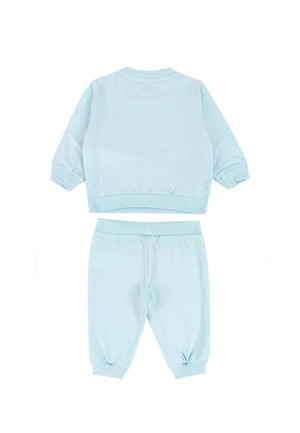 Tuta bambino Moschino Kids celeste in cotone