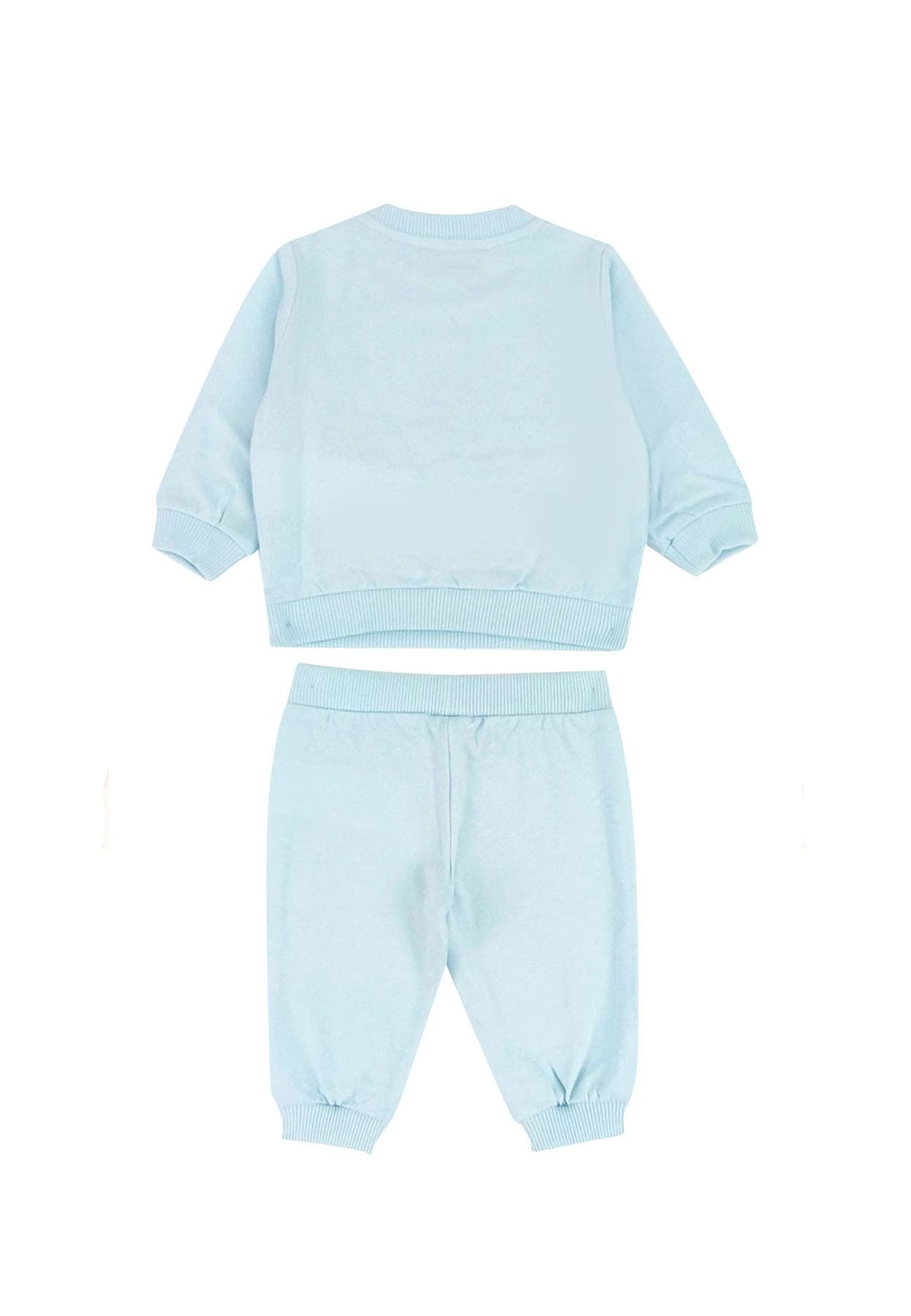 Tuta neonato Moschino Kids celeste in cotone