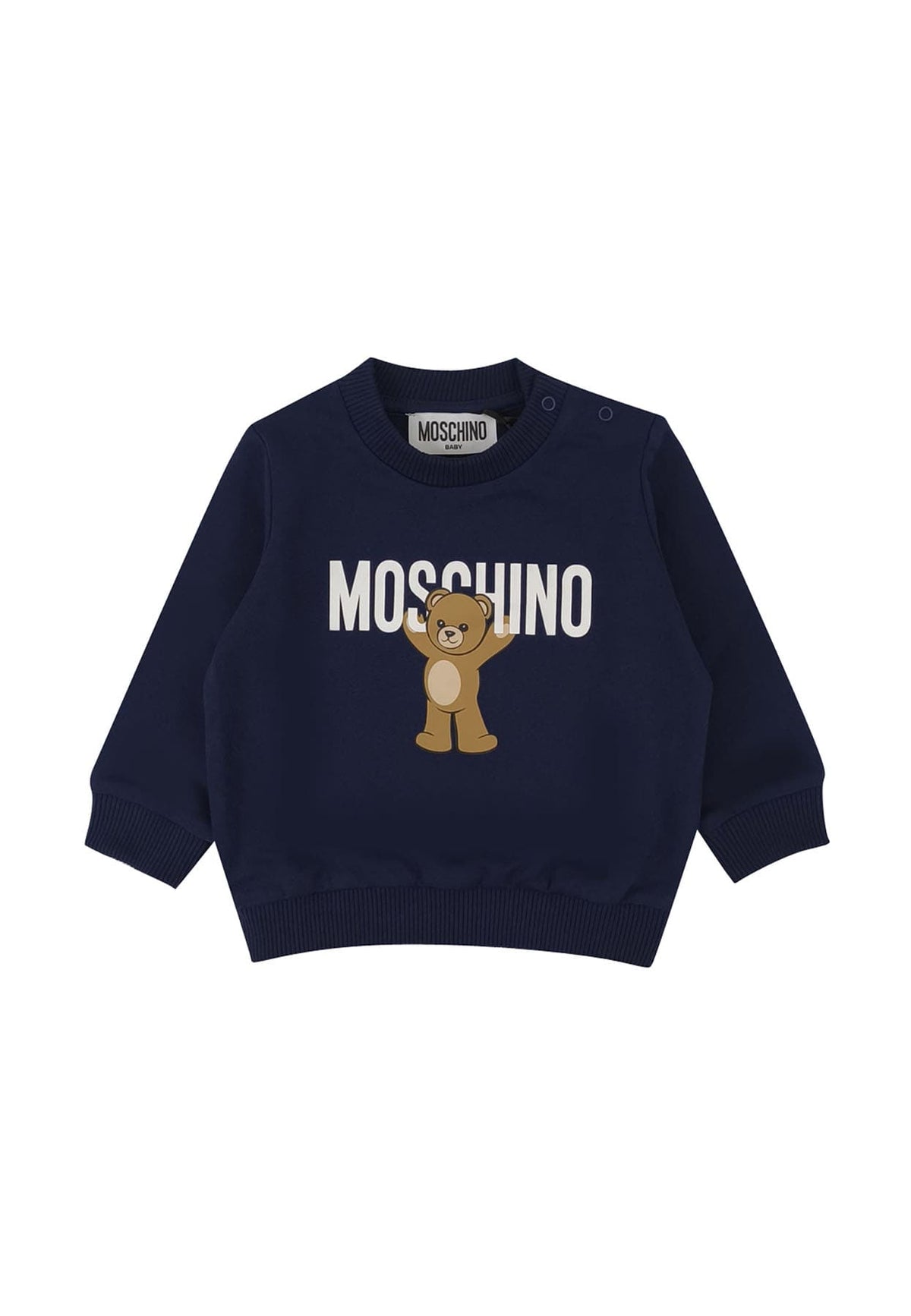 Moschino Kids felpa blu bambino in cotone