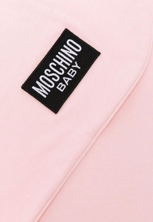 Moschino Kids copertina rosa neonata in cotone