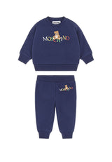Tuta neonato Moschino Kids blu in cotone