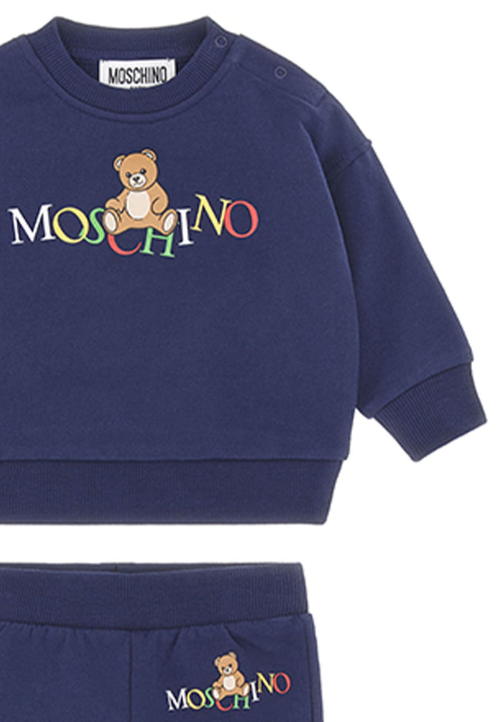 Tuta neonato Moschino Kids blu in cotone