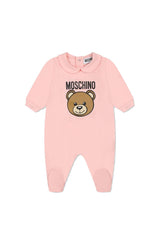 Tutina neonata Moschino Kids rosa in cotone