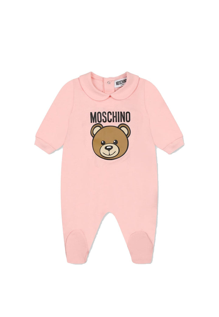 Tutina neonata Moschino Kids rosa in cotone