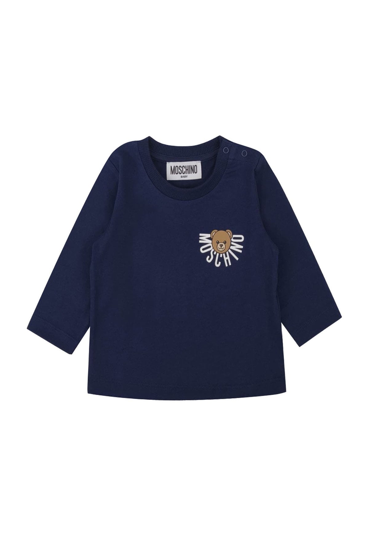 Moschino Kids t-shirt blu neonato in cotone