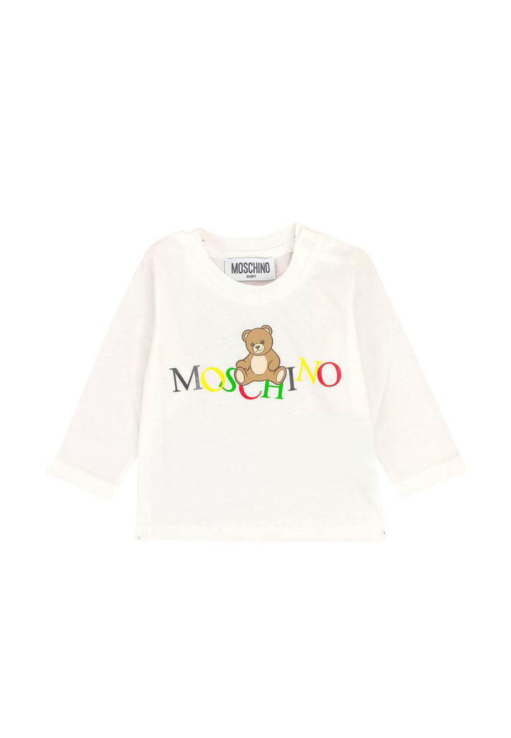 T-shirt bambino Moschino Kids bianca in cotone