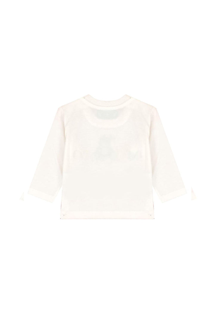 T-shirt neonato Moschino Kids bianca in cotone