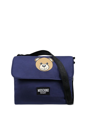 Borsa fasciatoio Moschino Kids neonato blu in cotone