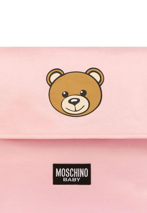 Borsa fasciatoio Moschino Kids neonata rosa in cotone