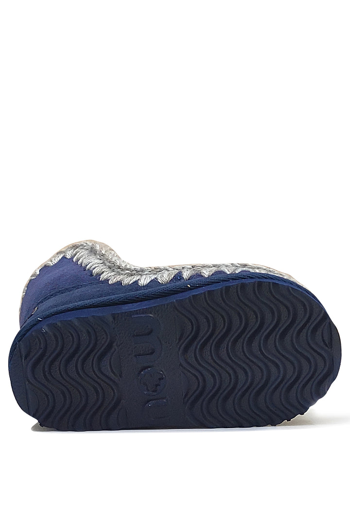 Stivaletti Eskimo bambina Mou kids blu in pelle scamosciata