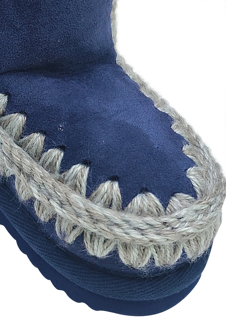 Stivaletti Eskimo bambina Mou kids blu in pelle scamosciata