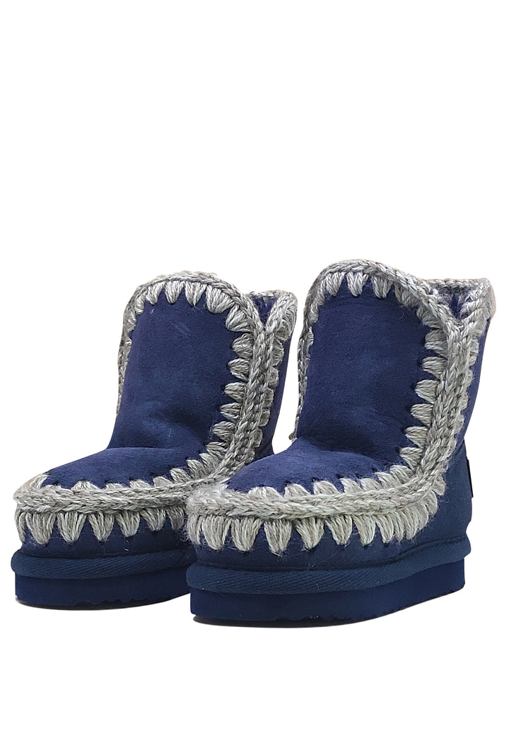 Stivaletti Eskimo bambina Mou kids blu in pelle scamosciata