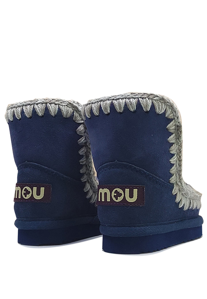 Stivaletti Eskimo bambina Mou kids blu in pelle scamosciata