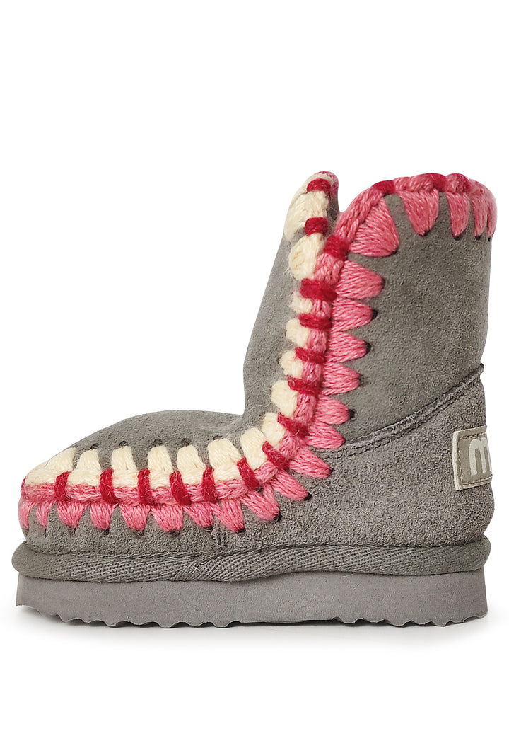 Stivaletti Eskimo bambina Mou kids grigi in pelle scamosciata