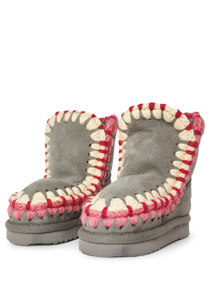 Stivaletti Eskimo bambina Mou kids grigi in pelle scamosciata