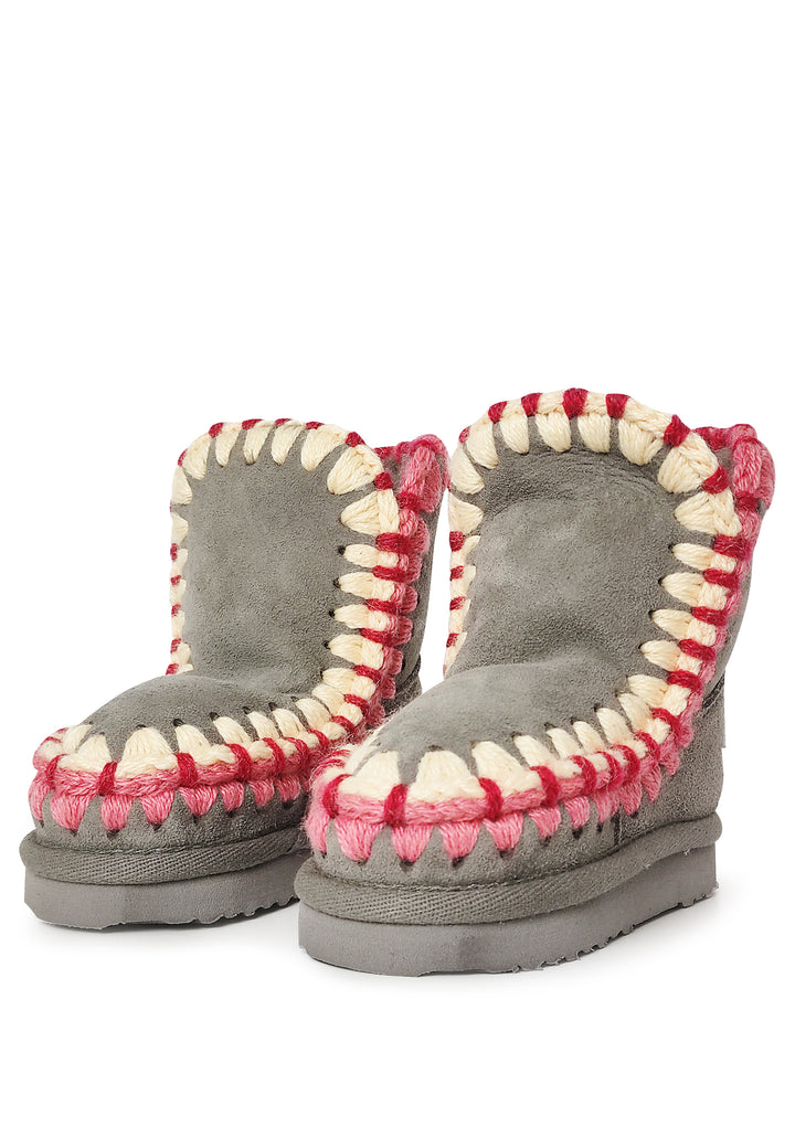 Stivaletti Eskimo bambina Mou kids grigi in pelle scamosciata