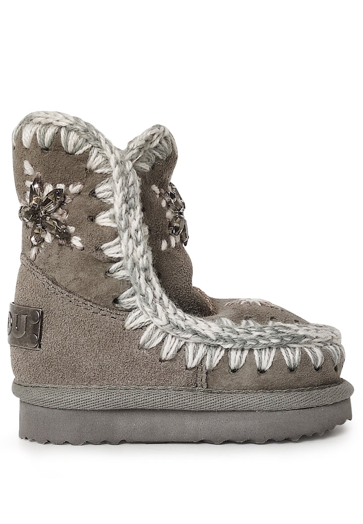 Stivaletti Eskimo bambina Mou kids grigi in pelle scamosciata