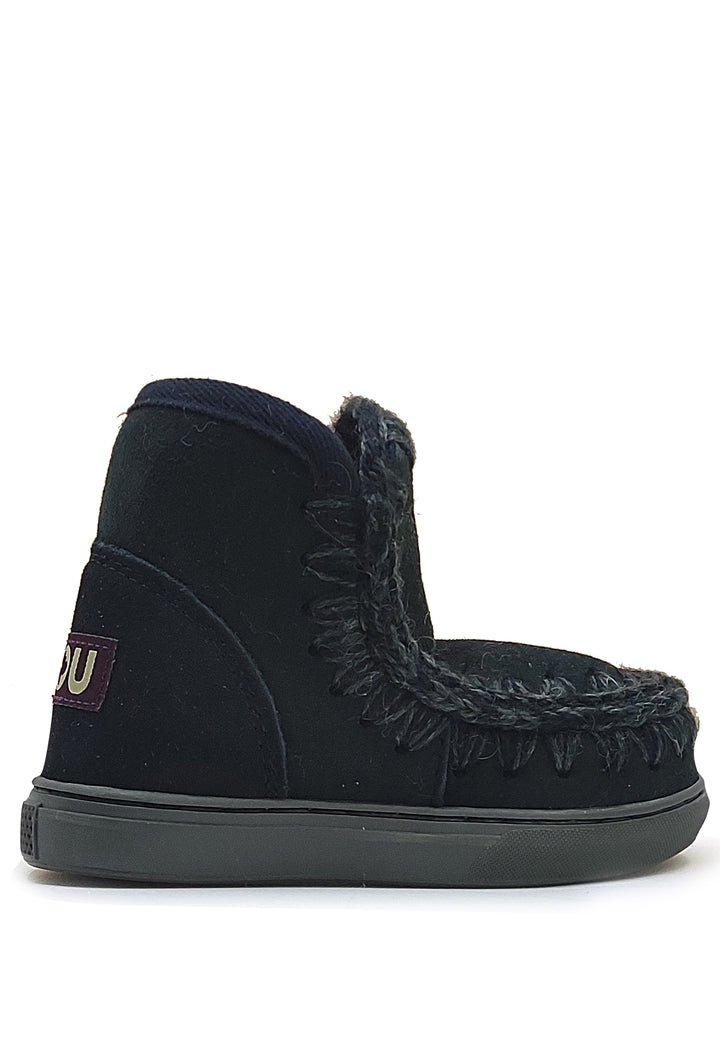 Eskimo stivaletti bambina Mou kid nera bambina in pelle scamosciata