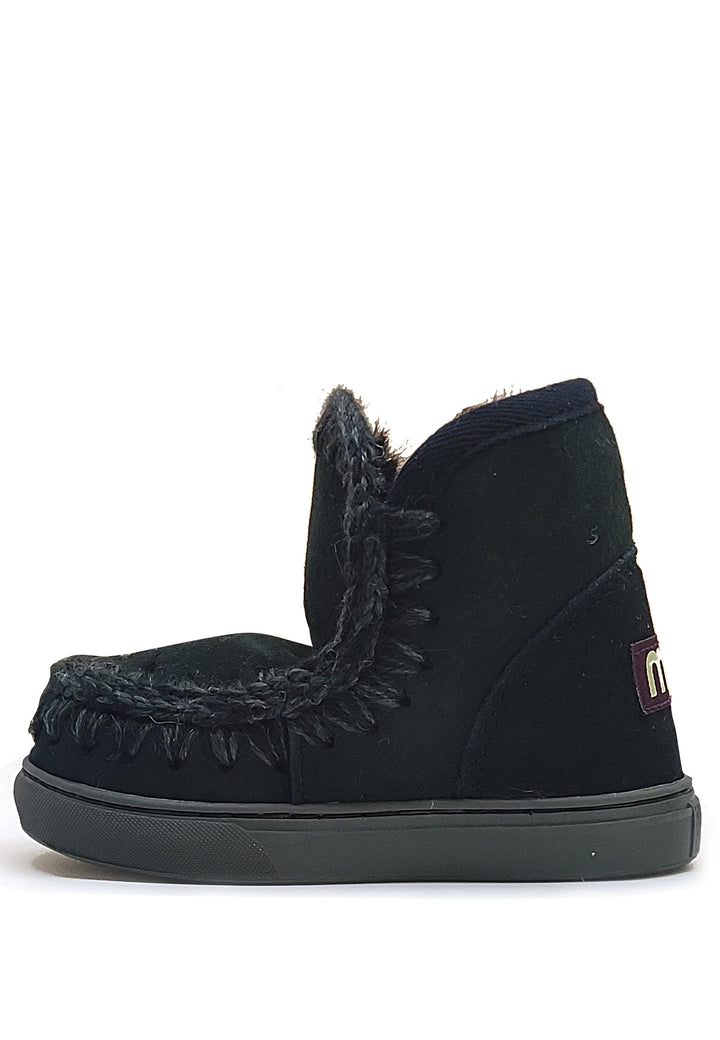 Eskimo stivaletti bambina Mou kid nera bambina in pelle scamosciata