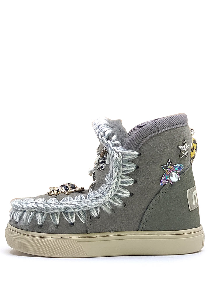 Eskimo stivaletti bambina Mou kid grigia in pelle scamosciata