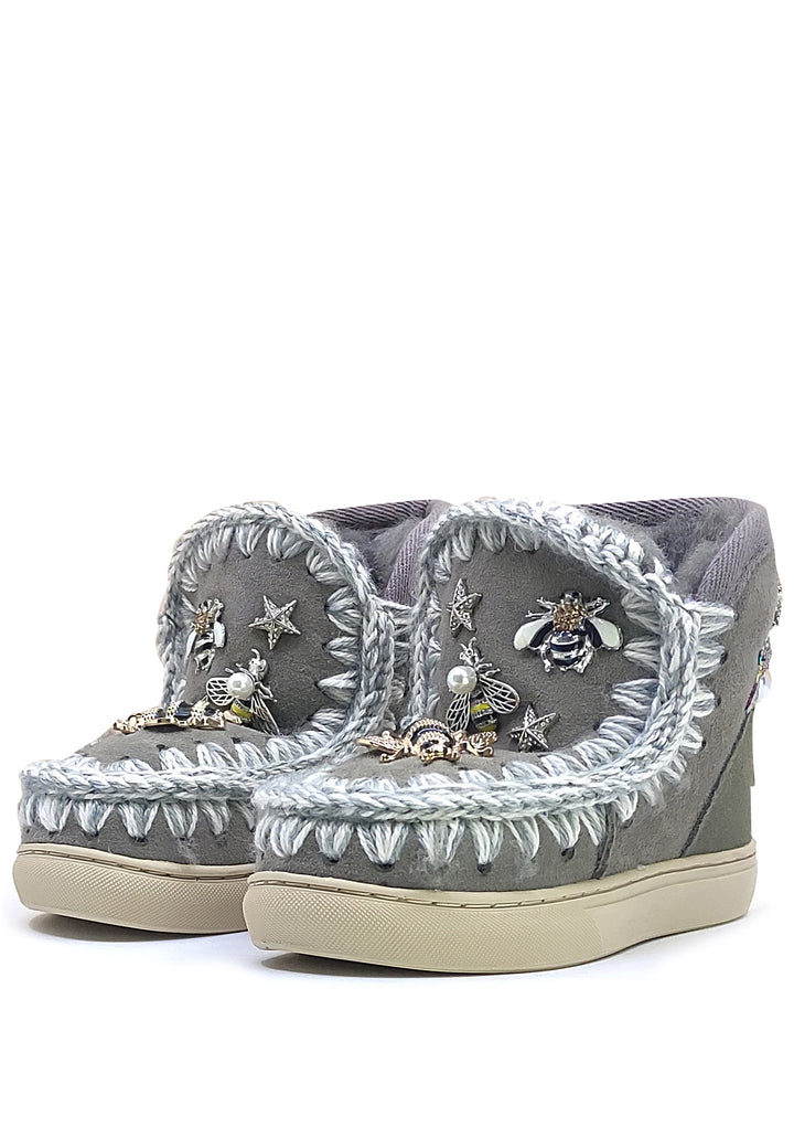 Eskimo stivaletti bambina Mou kid grigia in pelle scamosciata