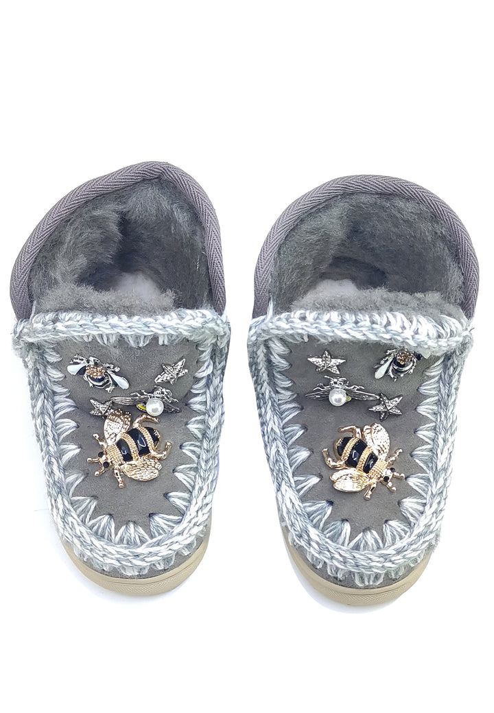 Eskimo stivaletti bambina Mou kid grigia in pelle scamosciata