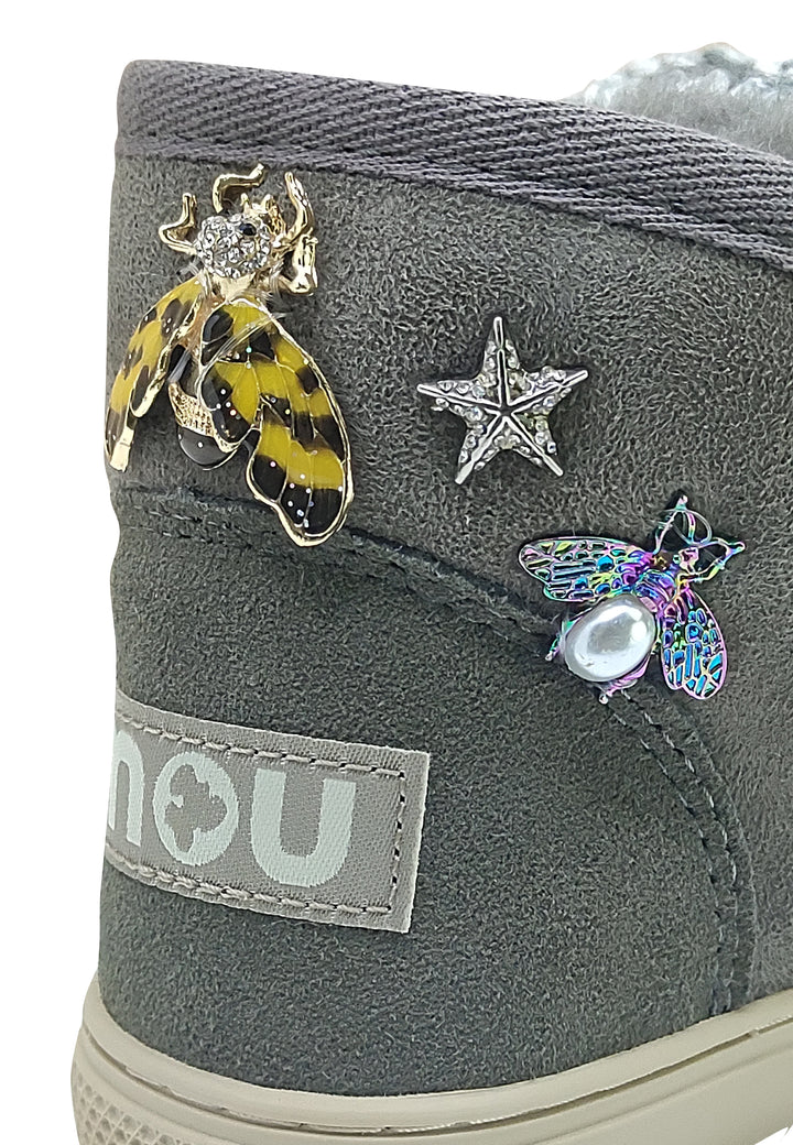 Eskimo stivaletti bambina Mou kid grigia in pelle scamosciata