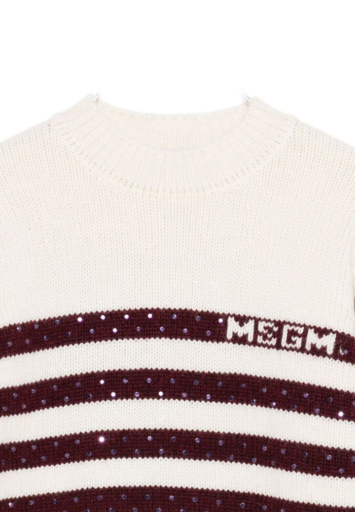 Maglia bambina MSGM kids bianca in misto lana