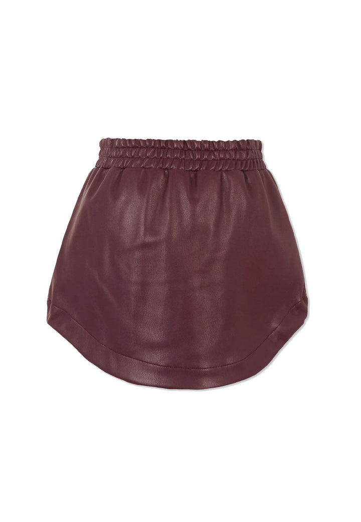 Gonna MSGM bambina bordeaux in similpelle