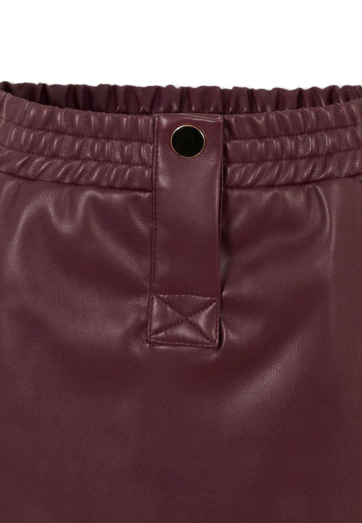 Gonna MSGM bambina bordeaux in similpelle