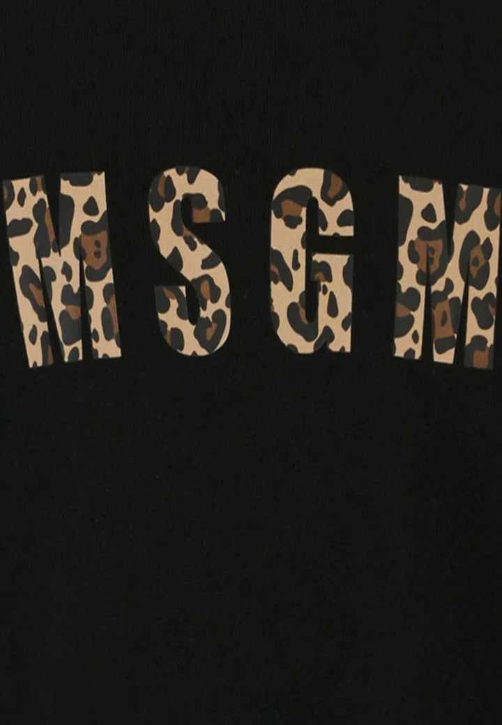 T-shirt bambina MSGM nera in cotone