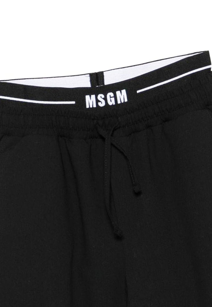 Pantalone MSGM unisex nero in misto viscosa
