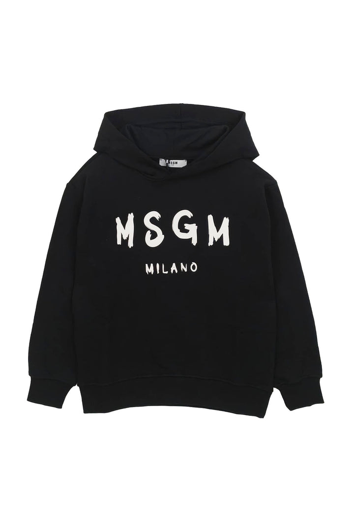 Felpa bambino MSGM nera in cotone