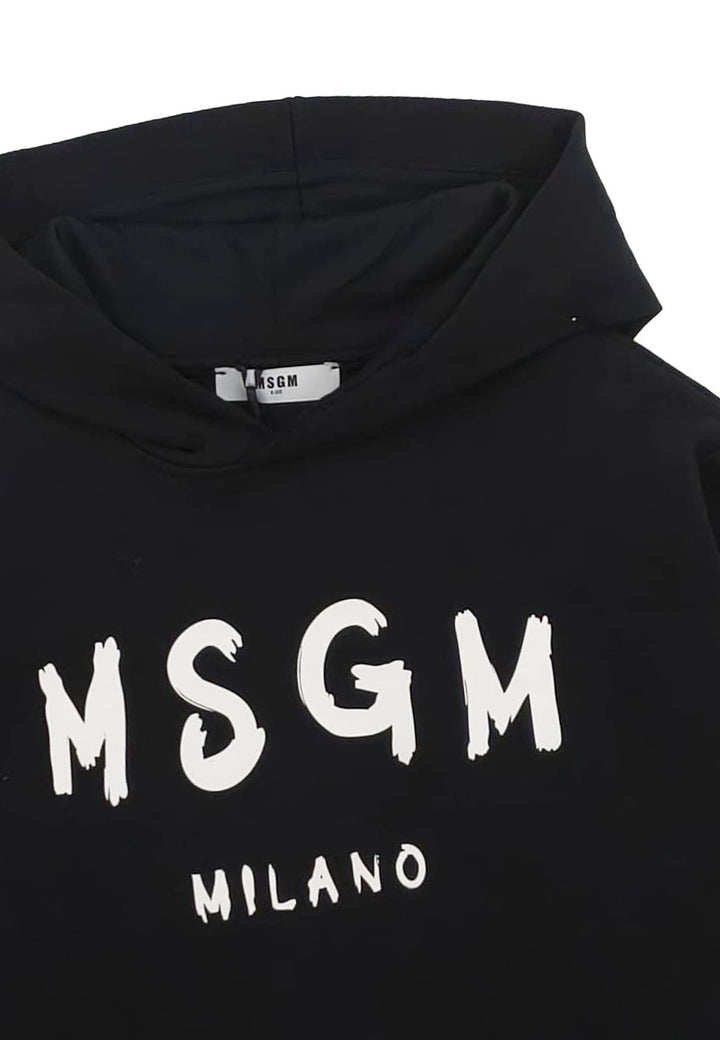 Felpa bambino MSGM nera in cotone