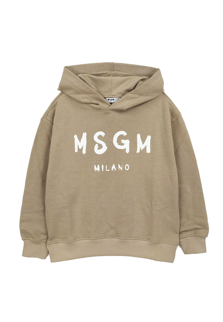 Felpa bambino MSGM beige in cotone