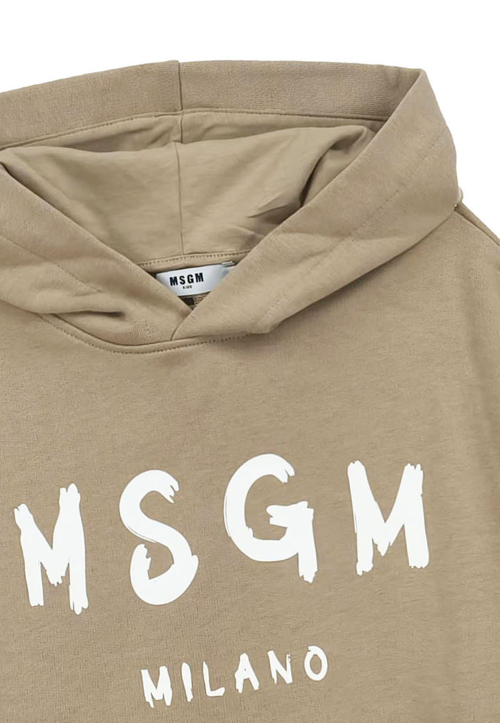 Felpa bambino MSGM beige in cotone