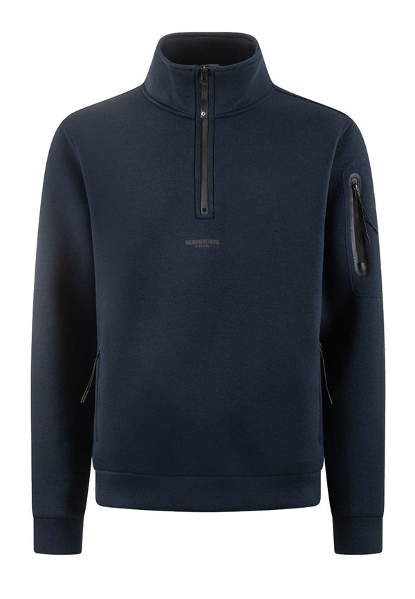 Felpa collo alto blu uomo Murphy & Nye in tessuto tecnico