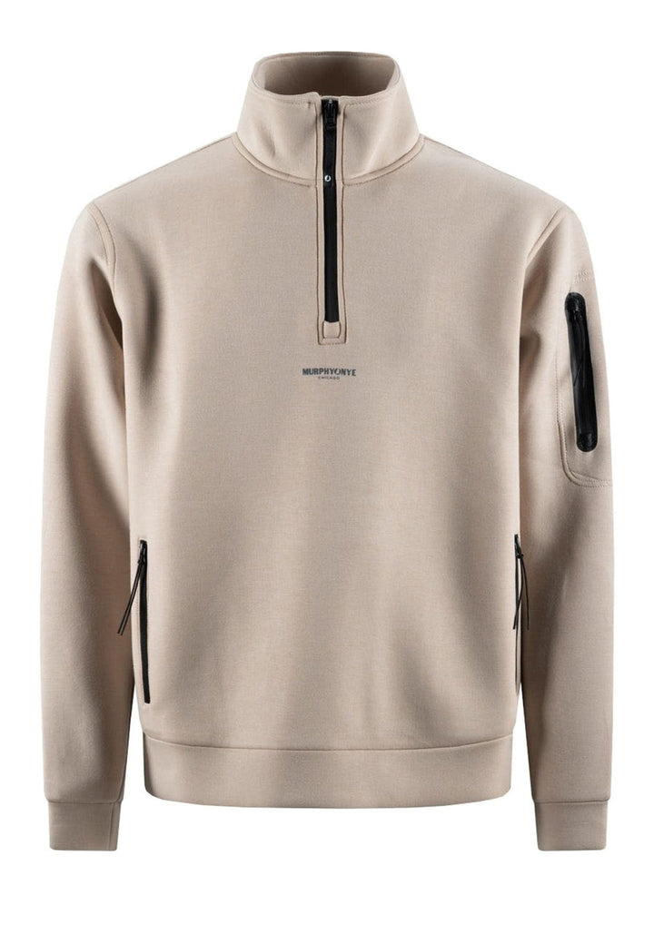 Felpa collo alto beige uomo Murphy & Nye in tessuto tecnico