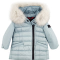 Giubbino neonata Peuterey Seriola mx fox fur baby celeste in tessuto tecnico