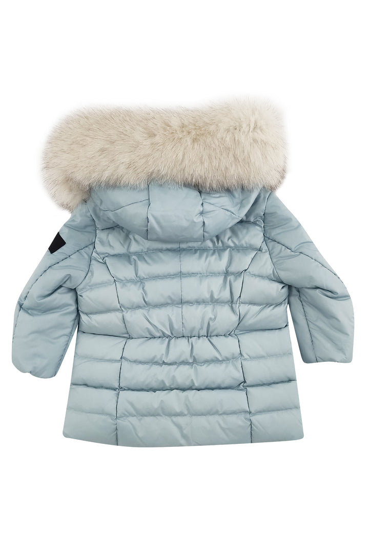 Giubbino neonata Peuterey Seriola mx fox fur baby celeste in tessuto tecnico