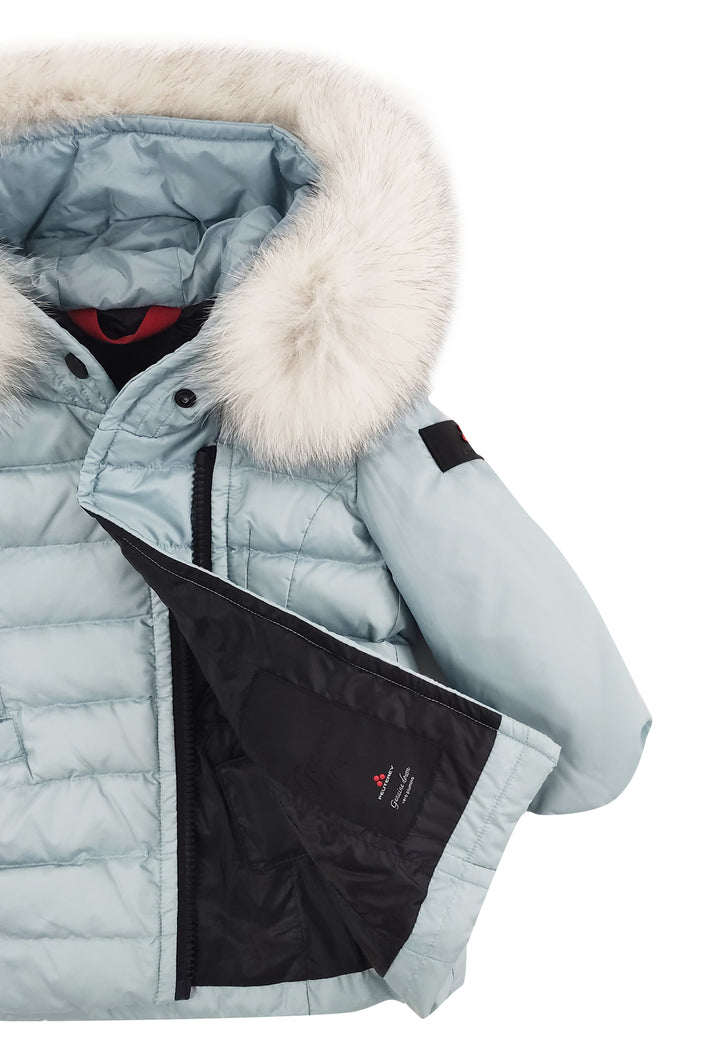 Giubbino neonata Peuterey Seriola mx fox fur baby celeste in tessuto tecnico