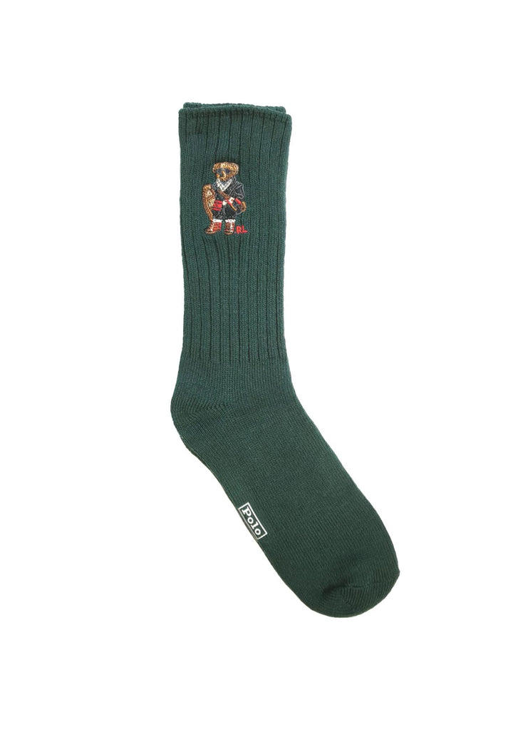 Calza verde Ralph Lauren in cotone a coste larghe