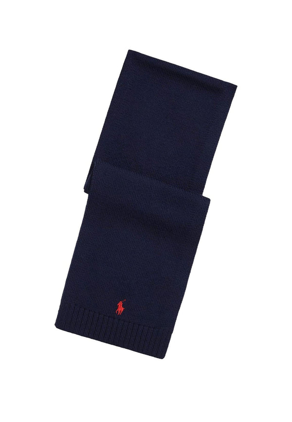Sciarpa blu unisex Ralph Lauren in lana