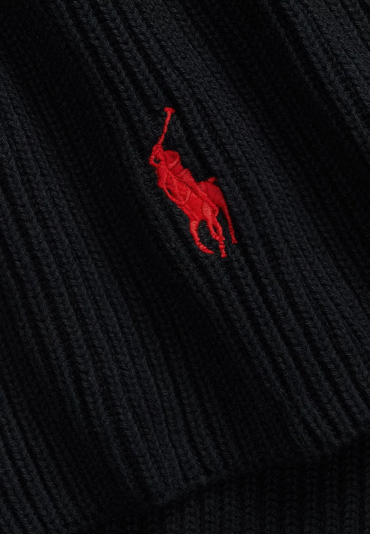 Sciarpa nera unisex Ralph Lauren in lana