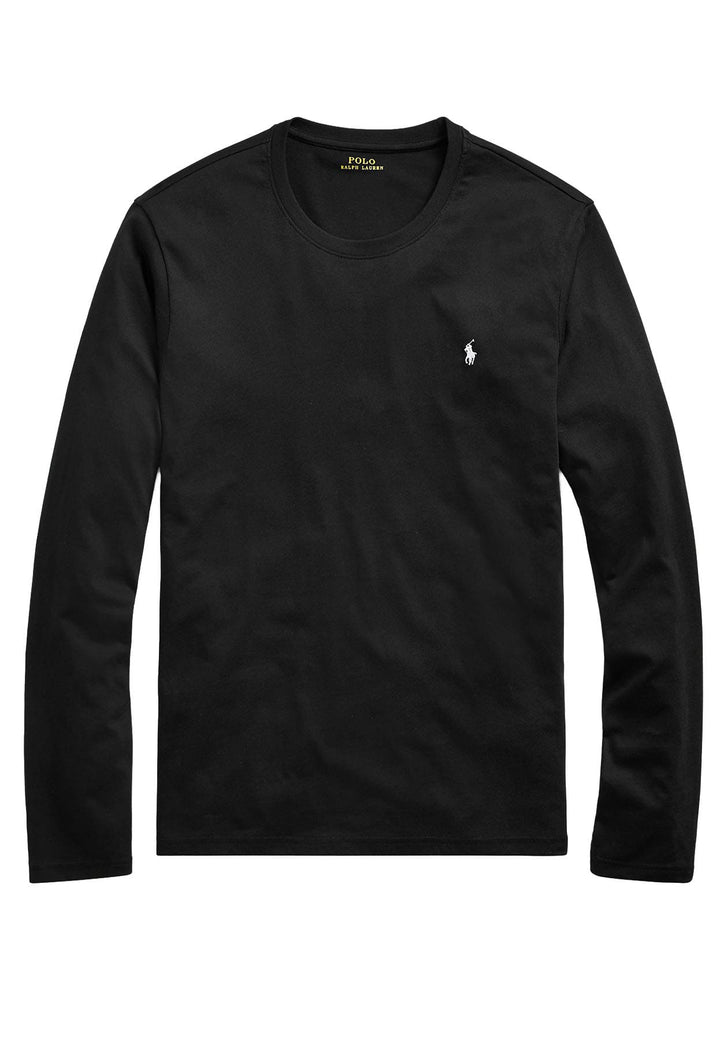 T-shirt manica lunga Ralph Lauren nera unisex in cotone