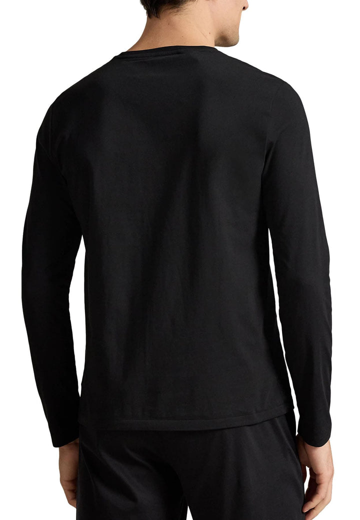 T-shirt manica lunga Ralph Lauren nera unisex in cotone